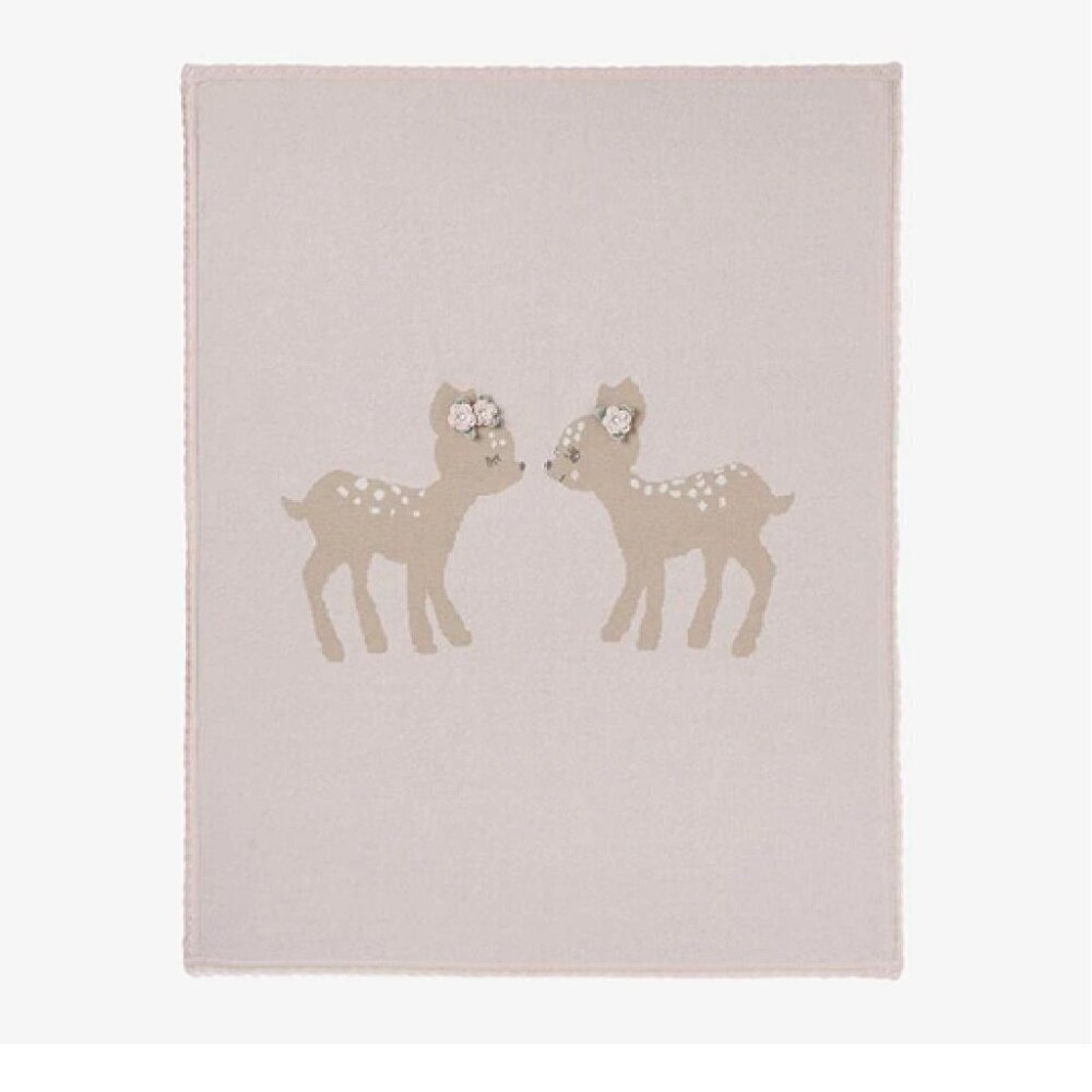 Elegant Baby Fawn Knit Baby Blanket